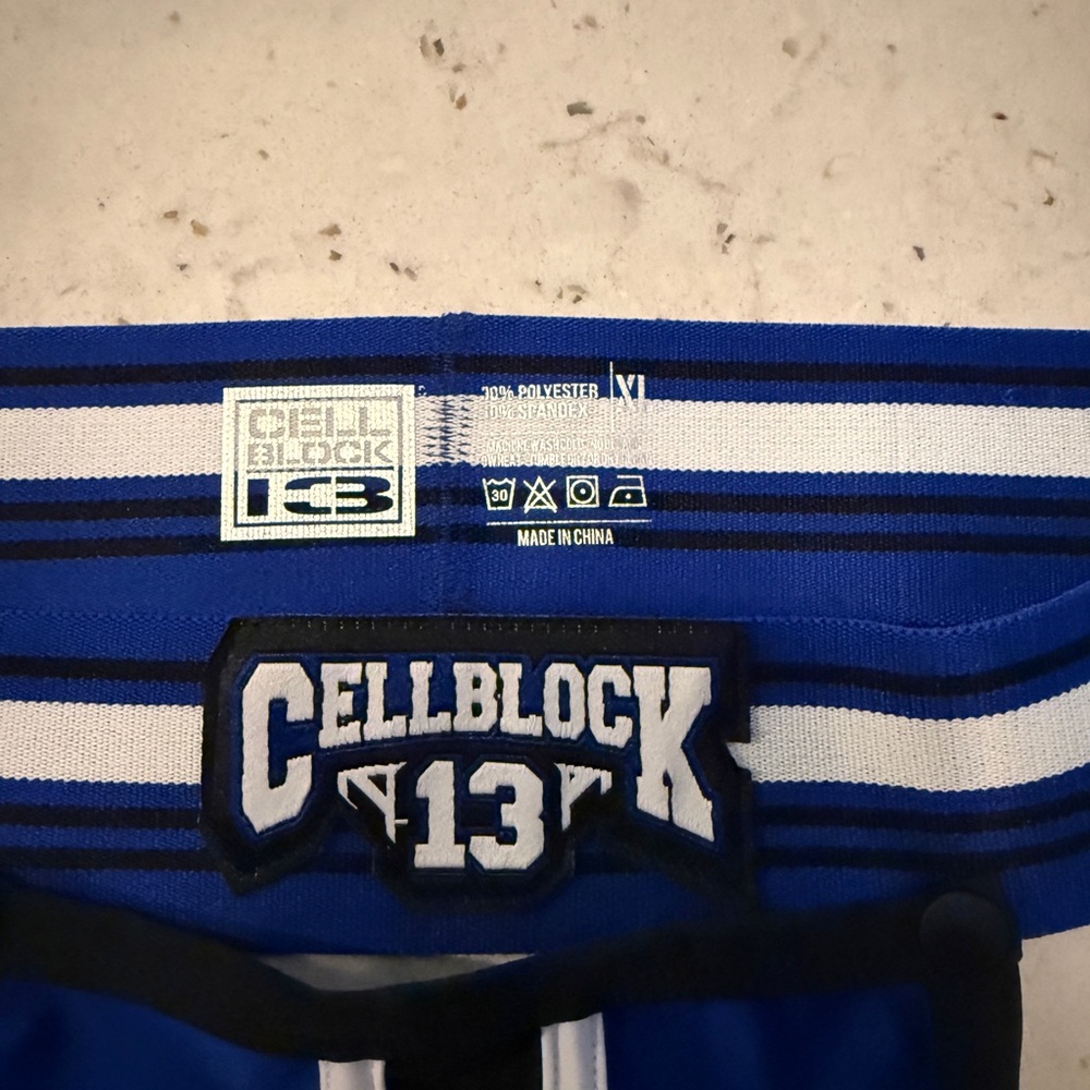 CellBlock 13 Jockstrap w/Removable Pouch, Blue/Black, XL - Picture 4 of 5
